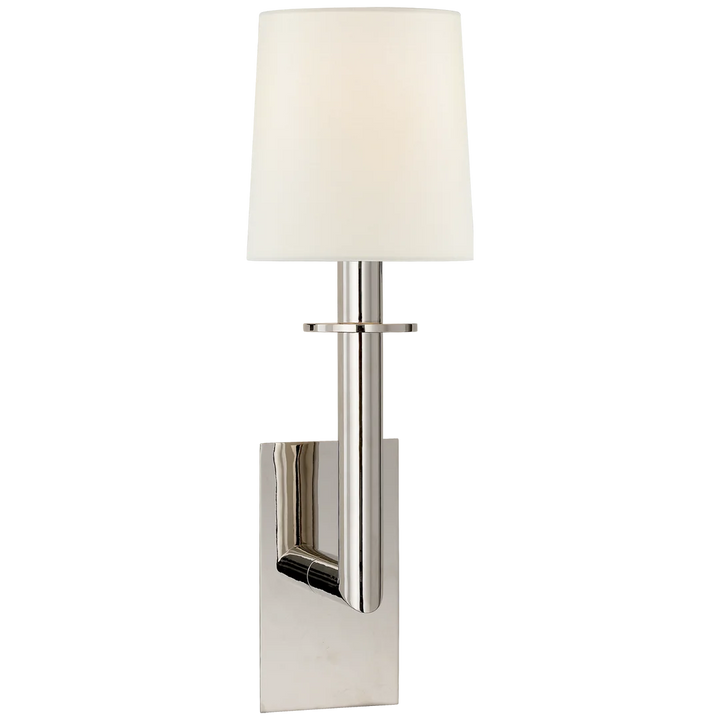 Dally Sconce-Visual Comfort-VISUAL-SP 2017PN-L-Wall LightingPolished Nickel-Linen Shade-5-France and Son