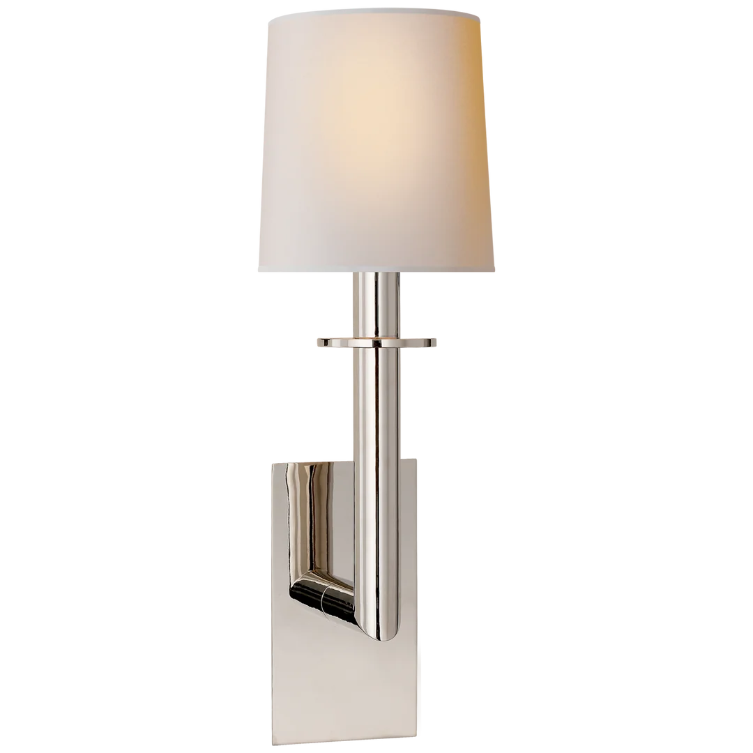 Dally Sconce-Visual Comfort-VISUAL-SP 2017PN-NP-Wall LightingPolished Nickel-Natural Paper Shade-6-France and Son