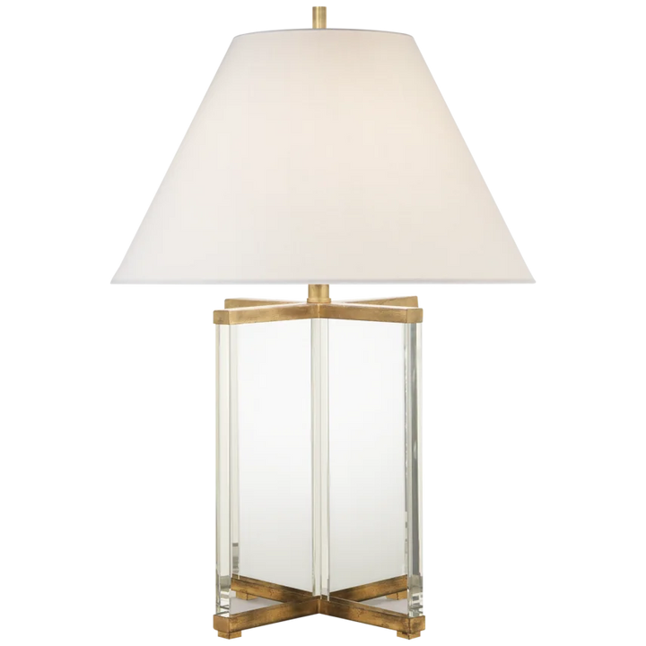 Camel Table Lamp-Visual Comfort-VISUAL-SP 3005CG/GI-L-Table LampsGilded Iron-Crystal with Linen Shade-1-France and Son