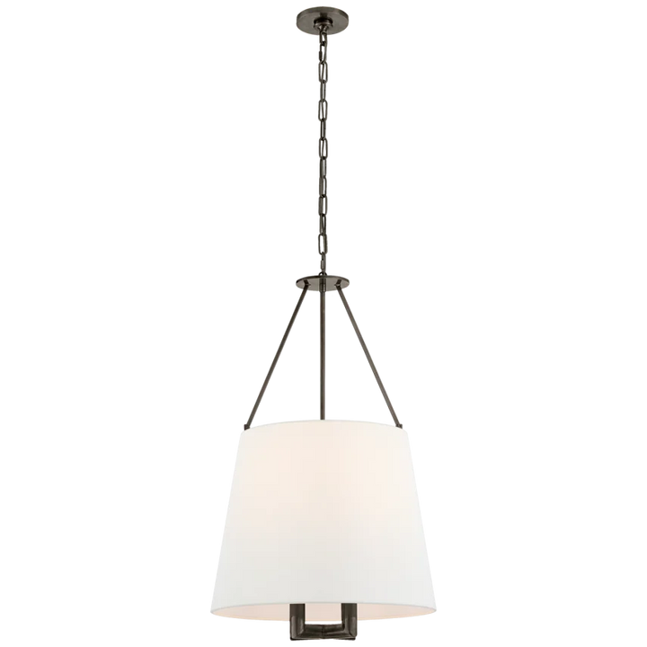 Dally Hanging Shade-Visual Comfort-VISUAL-SP 5020BZ-L-PendantsBronze-Linen Shade-1-France and Son