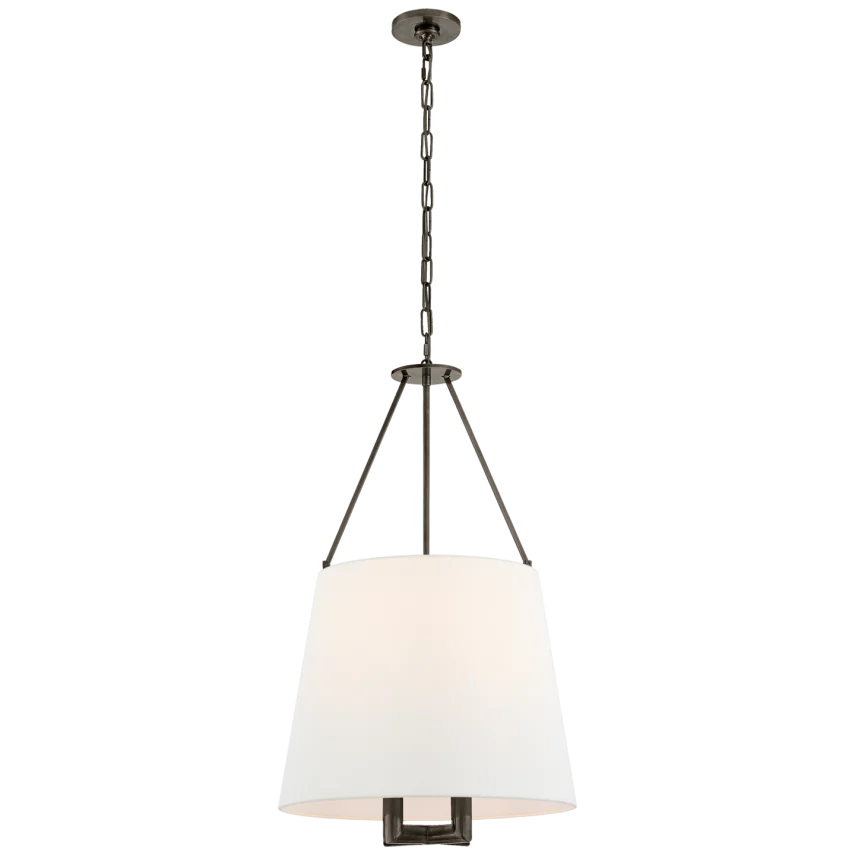 Dally Hanging Shade-Visual Comfort-VISUAL-SP 5020BZ-L-PendantsBronze-Linen Shade-1-France and Son