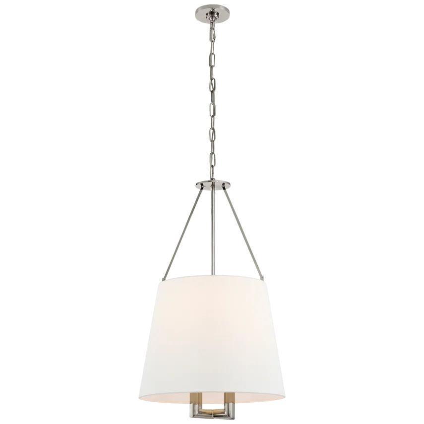 Dally Hanging Shade-Visual Comfort-VISUAL-SP 5020PN-L-PendantsPolished Nickel-Linen Shade-5-France and Son