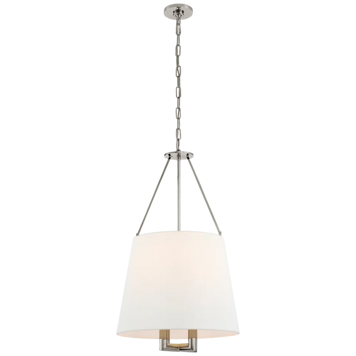 Dally Hanging Shade-Visual Comfort-VISUAL-SP 5020PN-L-PendantsPolished Nickel-Linen Shade-5-France and Son