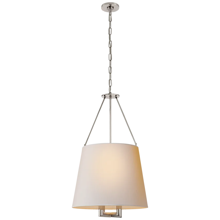 Dally Hanging Shade-Visual Comfort-VISUAL-SP 5020PN-NP-PendantsPolished Nickel-Natural Paper Shade-6-France and Son