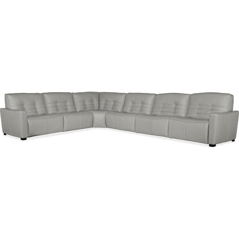 Reaux Sectional With 3 Power Recliners-Hooker-HOOKER-SS555-G6PS-095-Sectionals6-Piece Power Recline Sectional w/3 Power Recliners-1-France and Son