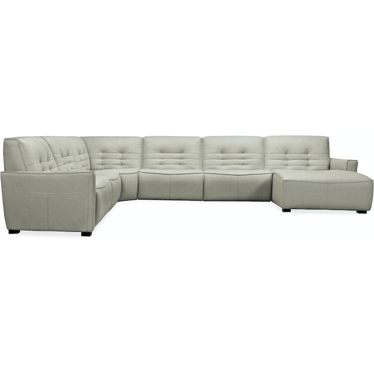 Reaux 6-Piece Chaise Sectional With 2 Power Recliners-Hooker-HOOKER-SS555-G6RC-095-SectionalsRAF-3-France and Son