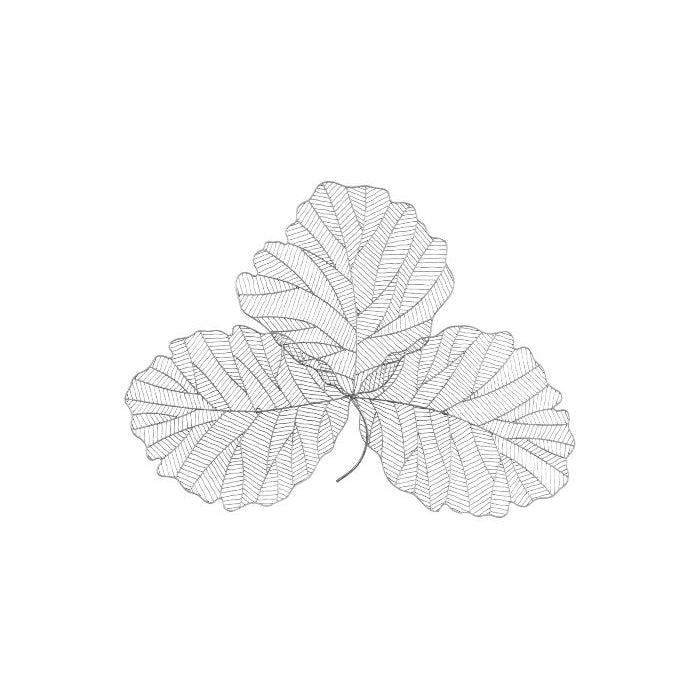 Tri Leaf Wall Art-Phillips Collection-PHIL-TH100856-Wall ArtSilver/Black-Medium-3-France and Son
