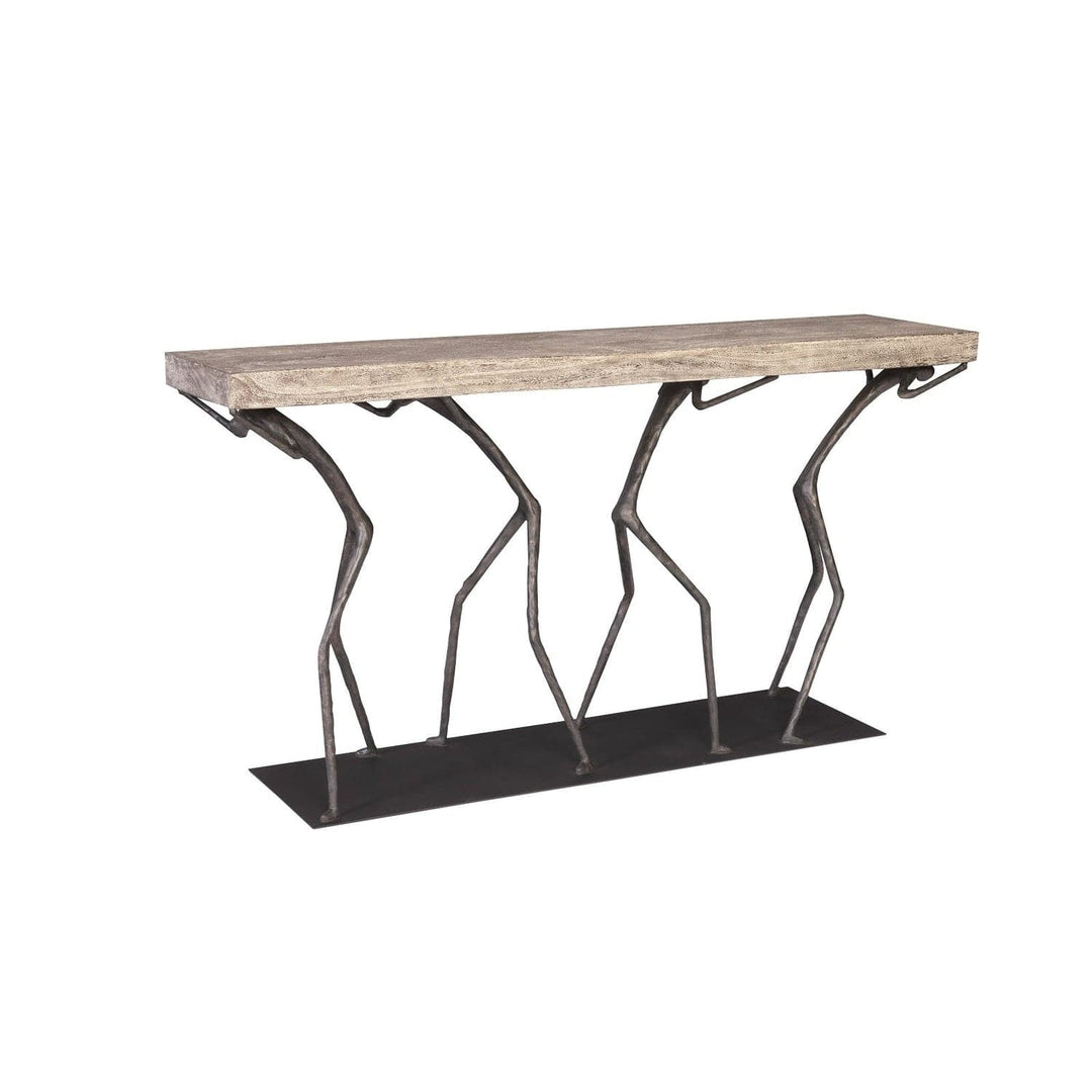 Atlas Console Table - Metal-Phillips Collection-PHIL-TH101826-Console TablesAtlas Gray-4-France and Son