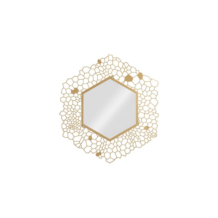 Hexagon Honeycomb Mirror Brass-Phillips Collection-PHIL-TH107116-Mirrors-1-France and Son