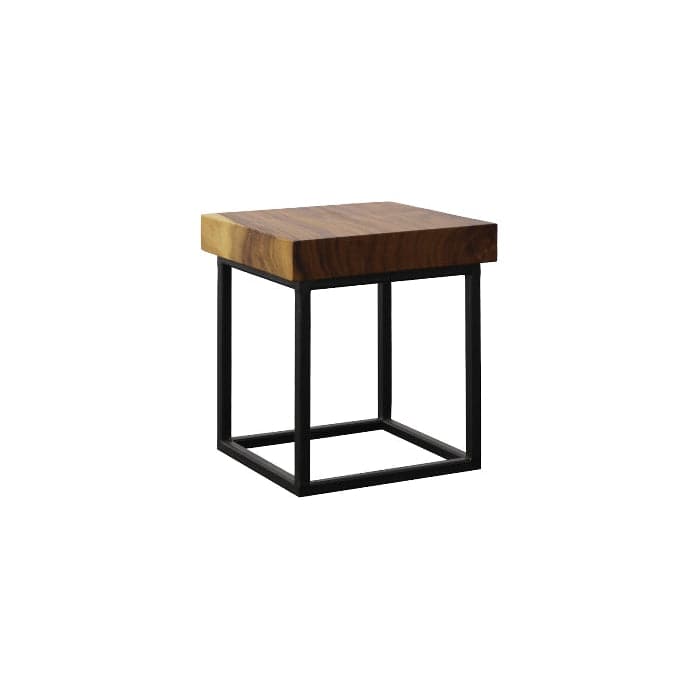 Side Table with Black Iron Base-Phillips Collection-PHIL-TH109884-Side TablesCubic-1-France and Son
