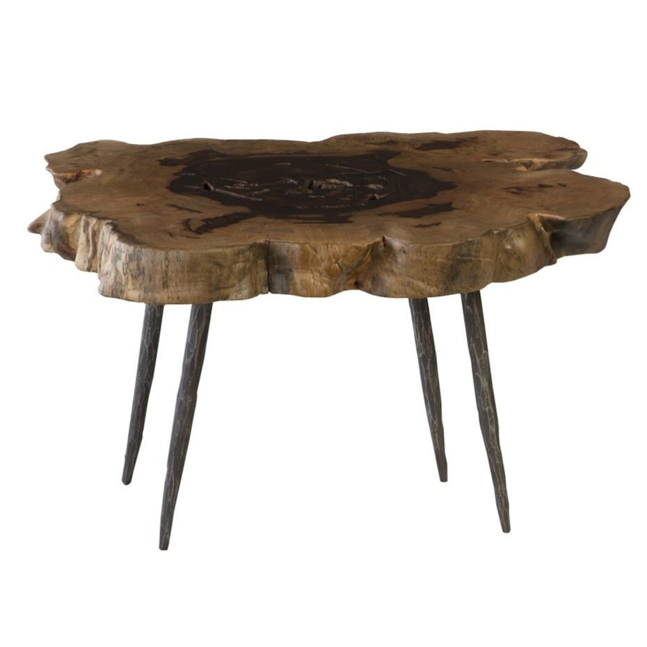 Wood Coffee Table, Forged Legs-Phillips Collection-PHIL-TH93212-Coffee Tables-1-France and Son