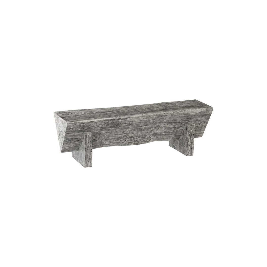 Chamcha Wood Triangle Bench-Phillips Collection-PHIL-TH94570-BenchesGrey Stone-8-France and Son
