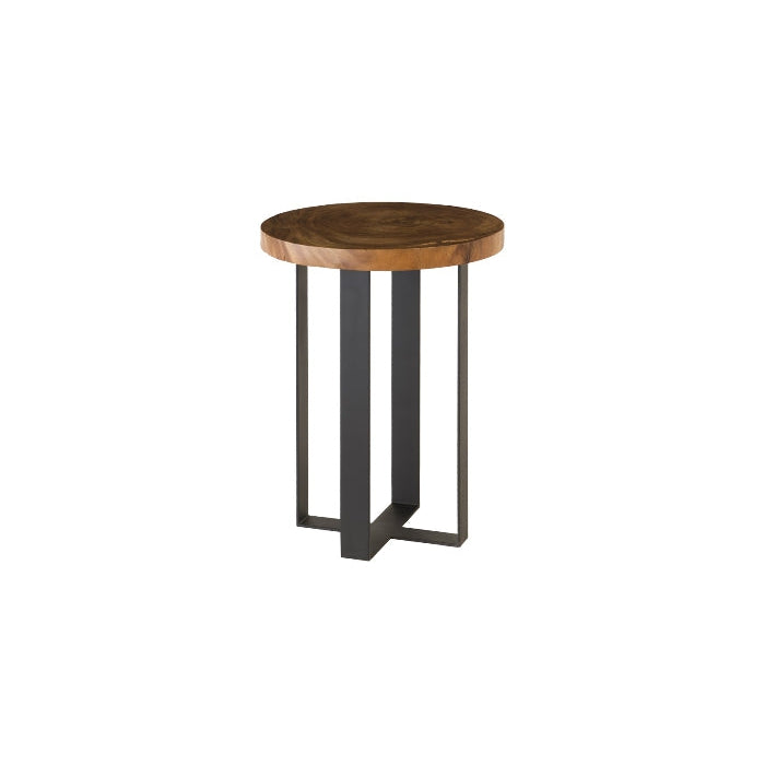 Chuleta Bar Table on Black Metal Base-Phillips Collection-PHIL-TH97700-Outdoor Bar TablesNatural-1-France and Son