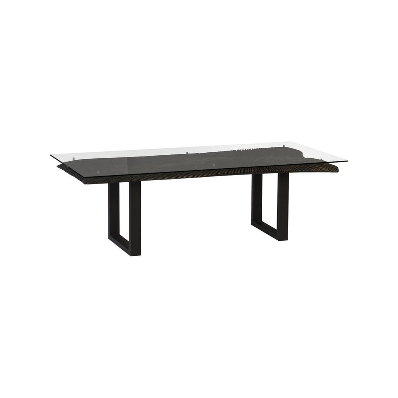 Chainsaw Dining Table with Glass-Phillips Collection-PHIL-TH97704-Dining Tables-1-France and Son