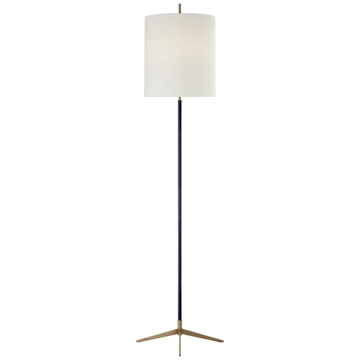 Carva Floor Lamp-Visual Comfort-VISUAL-TOB 1153BZ/HAB-L-Floor LampsBronze with Antique Brass-Linen Shade-1-France and Son