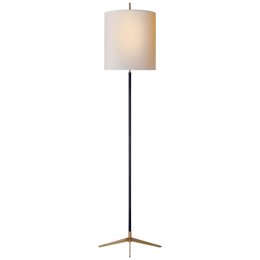 Carva Floor Lamp-Visual Comfort-VISUAL-TOB 1153BZ/HAB-NP-Floor LampsBronze with Antique Brass-Natural Paper Shade-2-France and Son