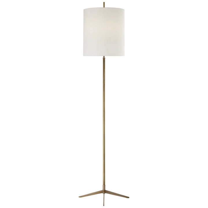 Carva Floor Lamp-Visual Comfort-VISUAL-TOB 1153HAB-L-Floor LampsHand-Rubbed Antique Brass-Linen Shade-3-France and Son