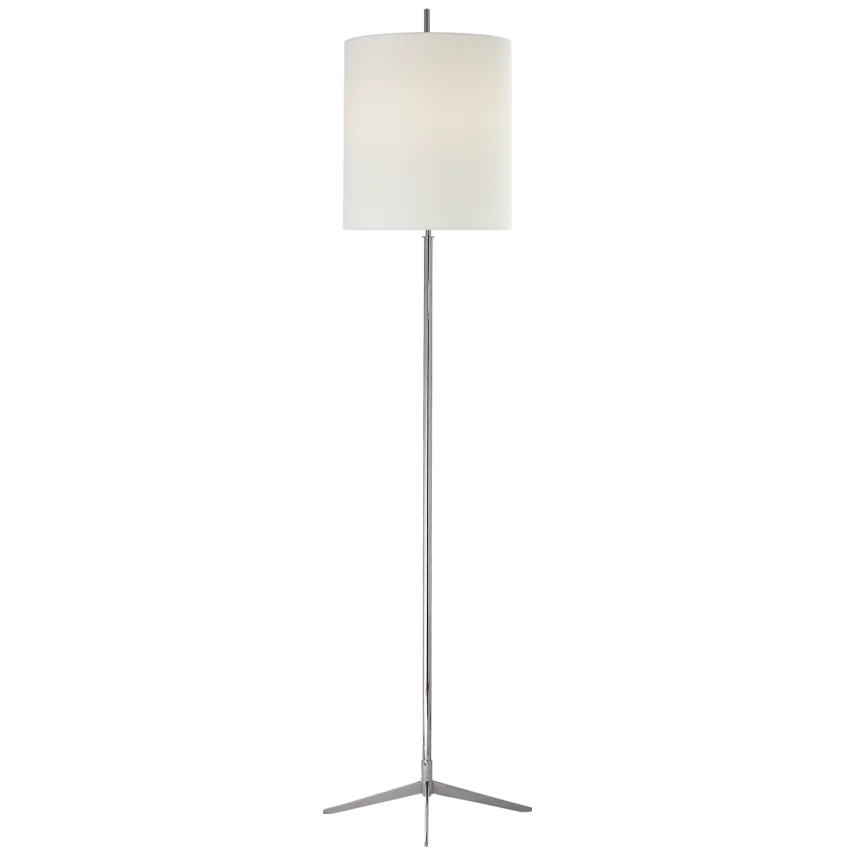 Carva Floor Lamp-Visual Comfort-VISUAL-TOB 1153PN-L-Floor LampsPolished Nickel-Linen Shade-5-France and Son