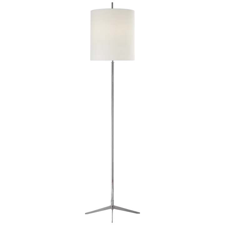 Carva Floor Lamp-Visual Comfort-VISUAL-TOB 1153PN-L-Floor LampsPolished Nickel-Linen Shade-5-France and Son