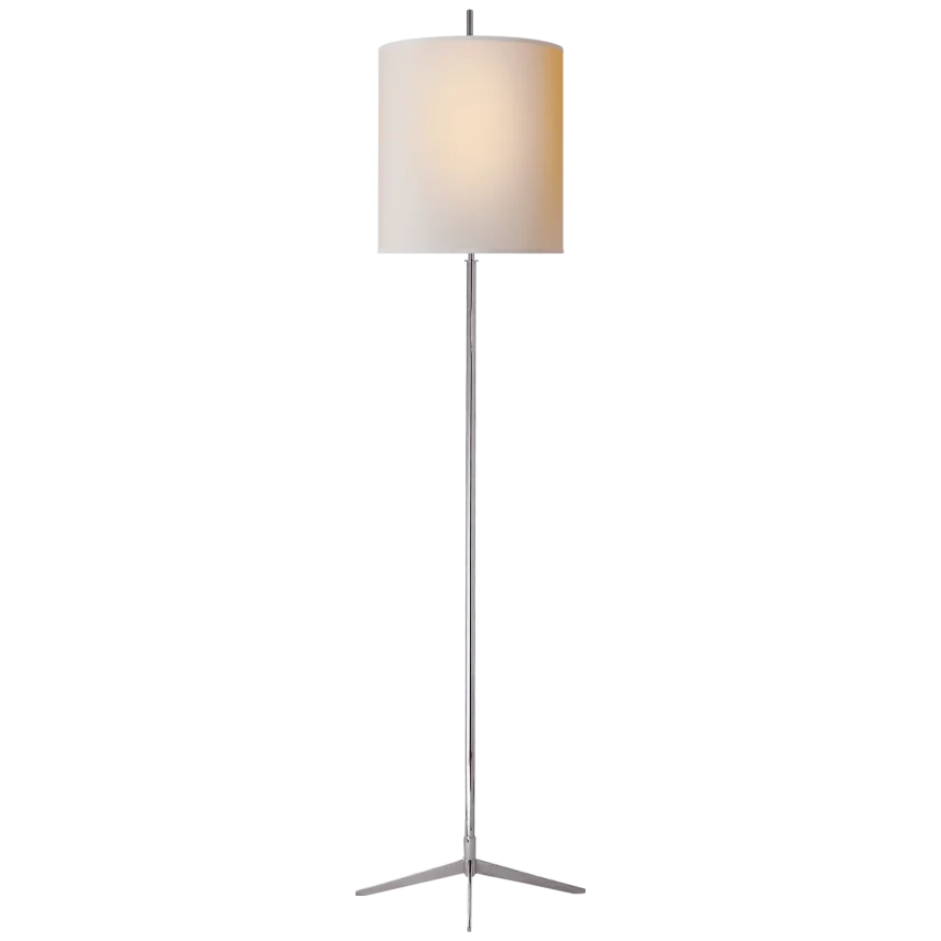 Carva Floor Lamp-Visual Comfort-VISUAL-TOB 1153PN-NP-Floor LampsPolished Nickel-Natural Paper Shade-6-France and Son