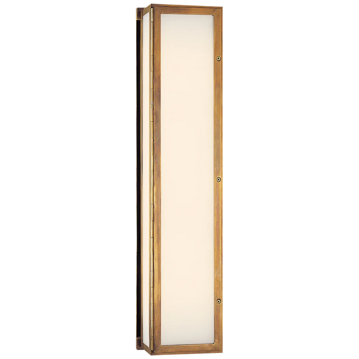 Meredith Long Box Light-Visual Comfort-VISUAL-TOB 2005HAB-Bathroom LightingHand-Rubbed Antique Brass-White Glass-3-France and Son