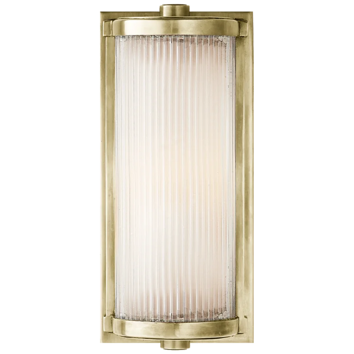 Dresta Short Glass Rod Light-Visual Comfort-VISUAL-TOB 2140AN-FG-Wall LightingAntique Nickel-1-France and Son