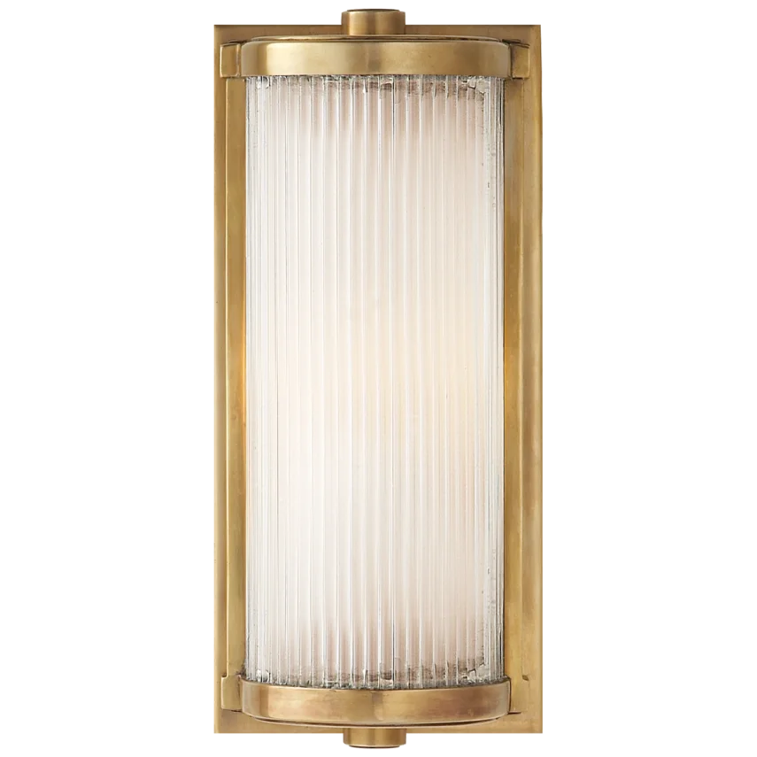 Dresta Short Glass Rod Light-Visual Comfort-VISUAL-TOB 2140HAB-FG-Wall LightingHand-Rubbed Antique Brass-3-France and Son