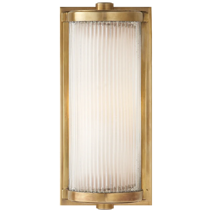 Dresta Short Glass Rod Light-Visual Comfort-VISUAL-TOB 2140HAB-FG-Wall LightingHand-Rubbed Antique Brass-3-France and Son