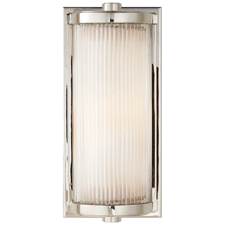 Dresta Short Glass Rod Light-Visual Comfort-VISUAL-TOB 2140PN-FG-Wall LightingPolished Nickel-4-France and Son