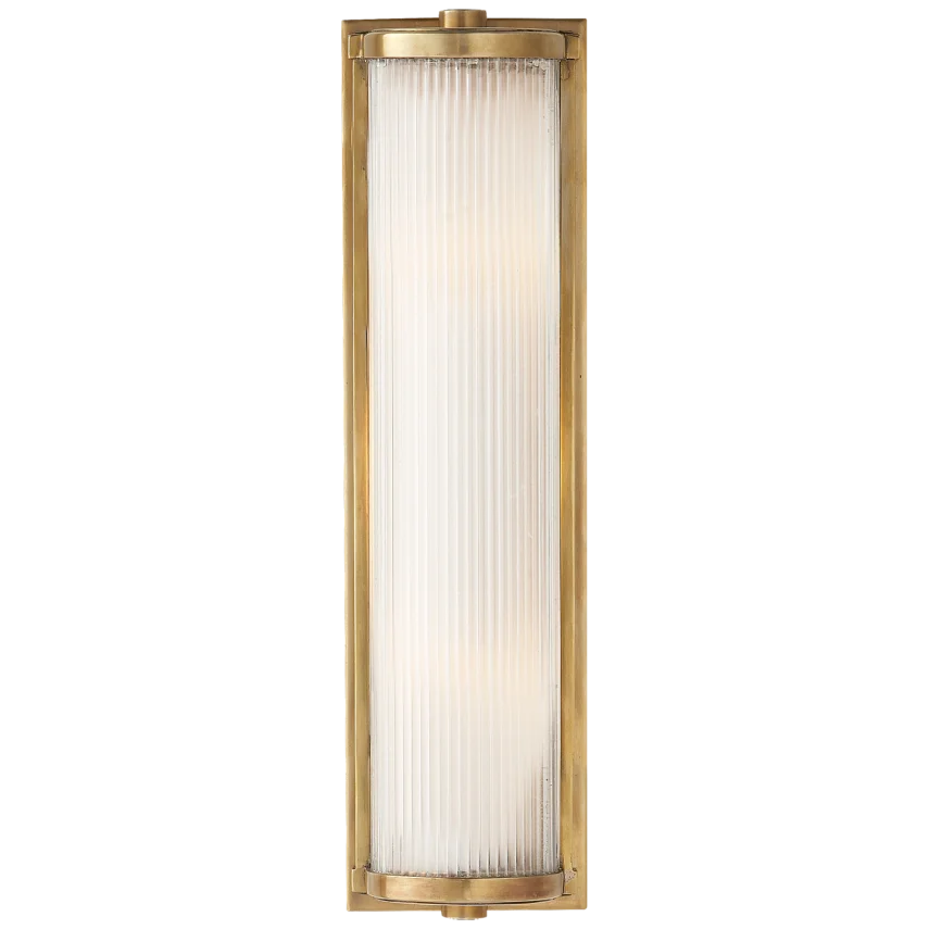 Dresta Long Glass Rod Light-Visual Comfort-VISUAL-TOB 2141HAB-FG-Wall LightingHand-Rubbed Antique Brass-3-France and Son
