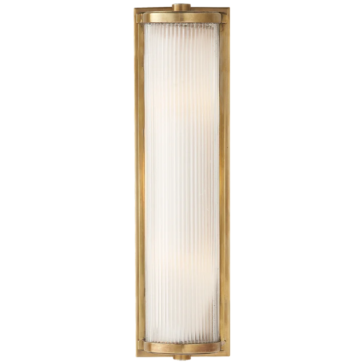 Dresta Long Glass Rod Light-Visual Comfort-VISUAL-TOB 2141HAB-FG-Wall LightingHand-Rubbed Antique Brass-3-France and Son