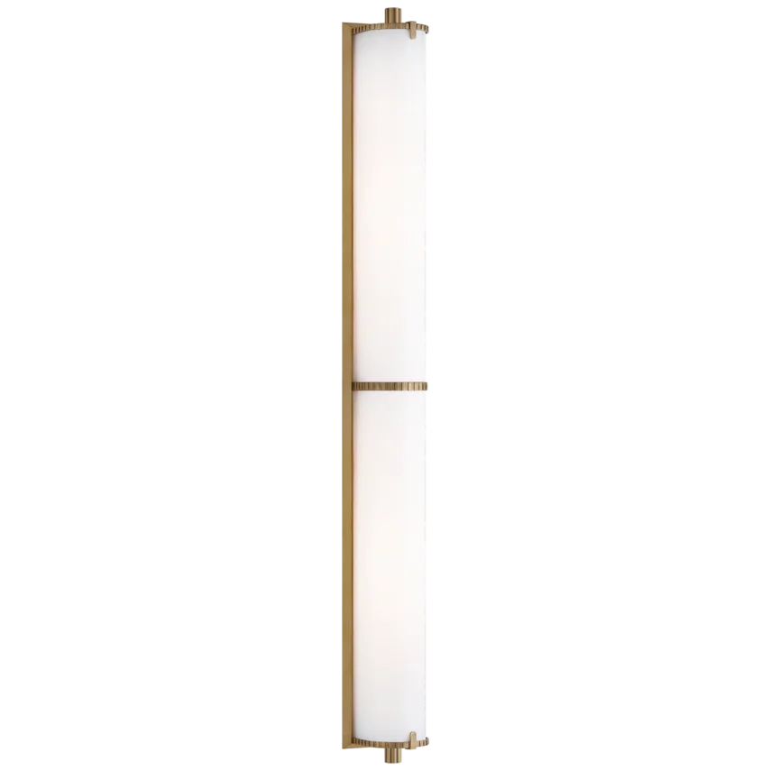 Cally Over The Mirror Bath Light-Visual Comfort-VISUAL-TOB 2193HAB-WG-Bathroom LightingHand-Rubbed Antique Brass-White Glass-2-France and Son