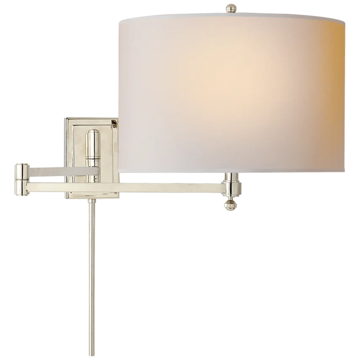 Huwing Arm-Visual Comfort-VISUAL-TOB 2204PN-NP-Wall LightingPolished Nickel-Natural Paper Shade-8-France and Son