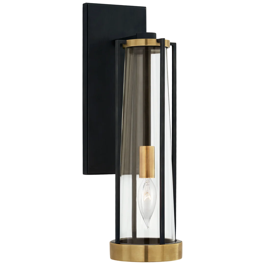 Collin Bracketed Sconce-Visual Comfort-VISUAL-TOB 2275BZ/HAB-CG-Wall LightingBronze and Brass-Clear-1-France and Son