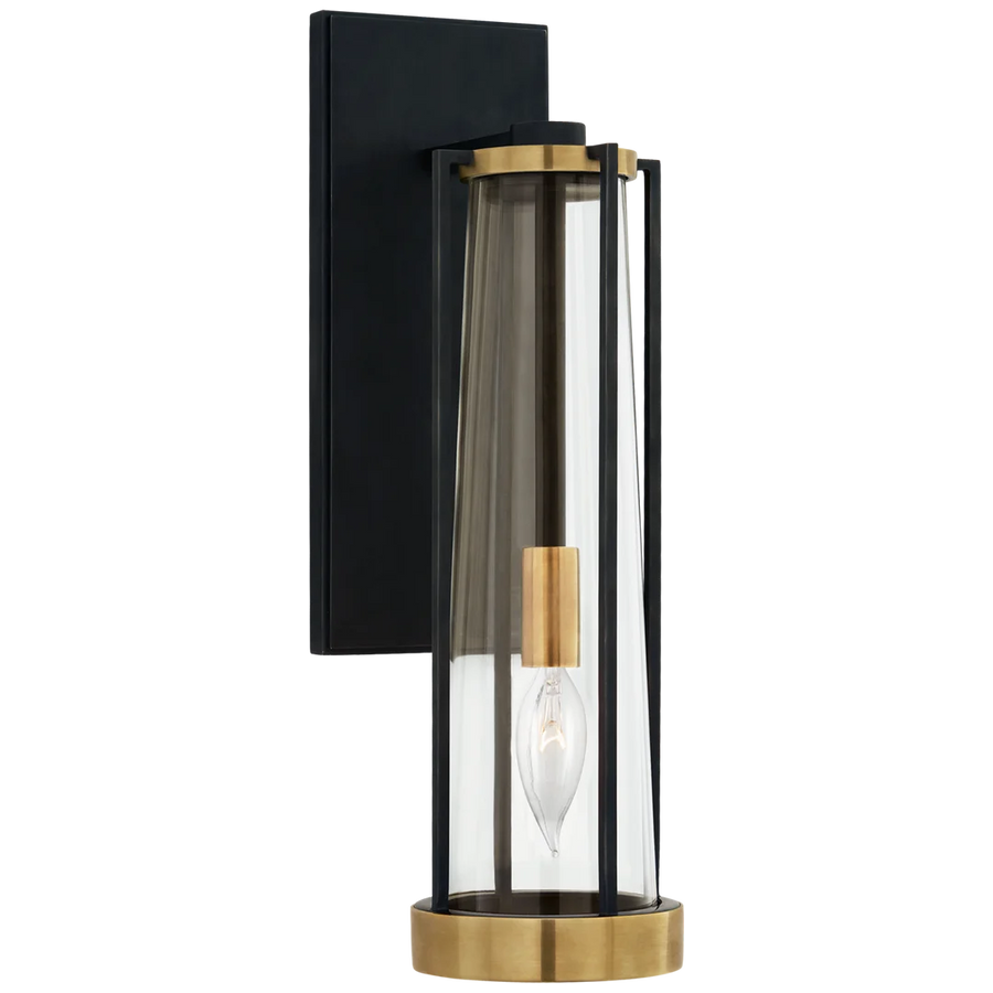 Collin Bracketed Sconce-Visual Comfort-VISUAL-TOB 2275BZ/HAB-CG-Wall LightingBronze and Brass-Clear-1-France and Son