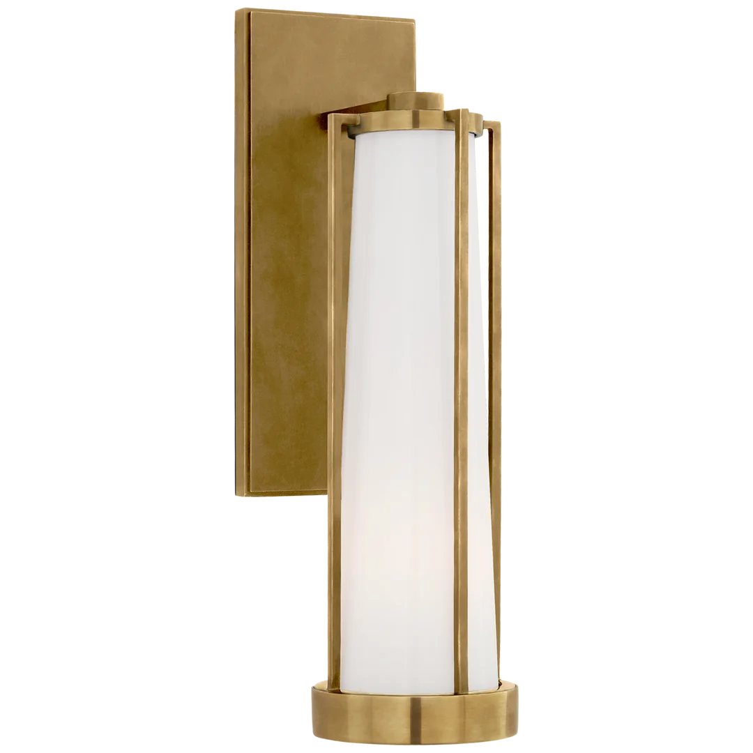 Collin Bracketed Sconce-Visual Comfort-VISUAL-TOB 2275HAB-WG-Wall LightingHand-Rubbed Antique Brass-White-7-France and Son