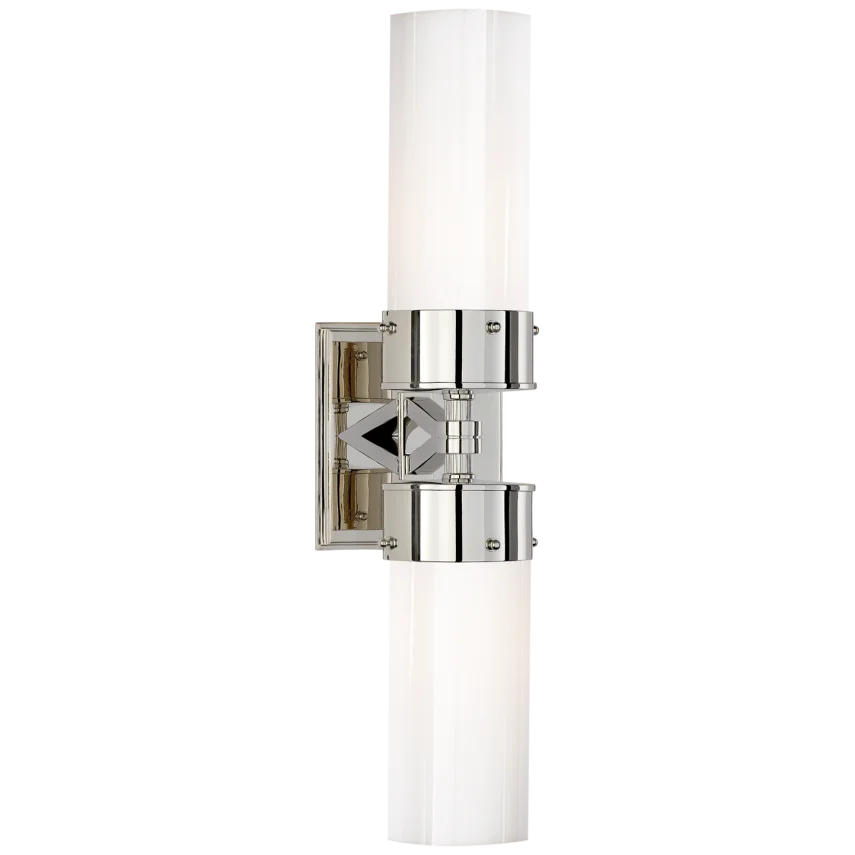 Maria Large Double Bath Sconce-Visual Comfort-VISUAL-TOB 2315PN-WG-Bathroom LightingPolished Nickel-White Glass-6-France and Son