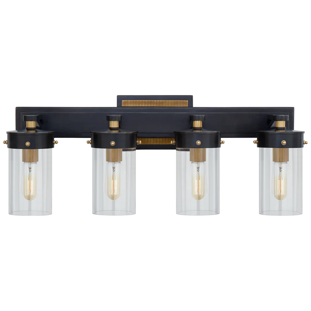 Maria Four-Light Bath Sconce-Visual Comfort-VISUAL-TOB 2316BZ/HAB-CG-Wall LightingBronze-Clear Glass-1-France and Son