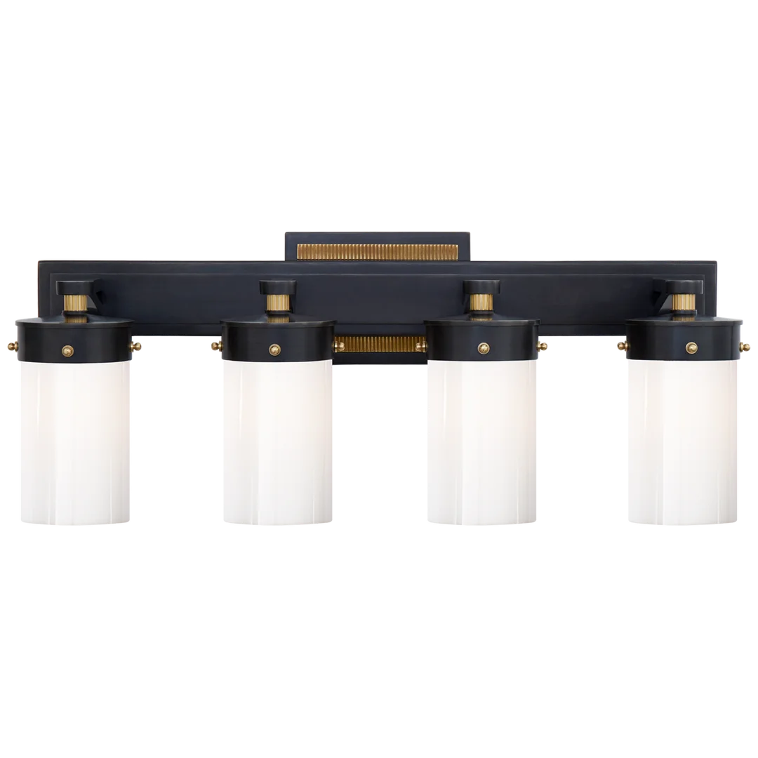 Maria Four-Light Bath Sconce-Visual Comfort-VISUAL-TOB 2316BZ/HAB-WG-Wall LightingBronze-White Glass-2-France and Son