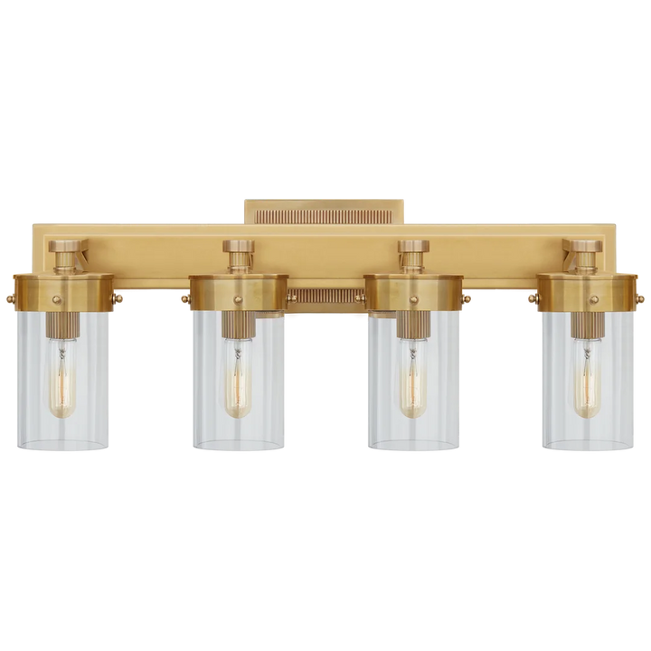 Maria Four-Light Bath Sconce-Visual Comfort-VISUAL-TOB 2316HAB-CG-Wall LightingHand-Rubbed Antique Brass-Clear Glass-3-France and Son