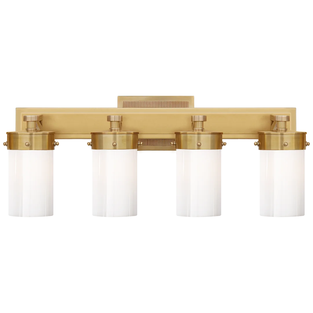 Maria Four-Light Bath Sconce-Visual Comfort-VISUAL-TOB 2316HAB-WG-Wall LightingHand-Rubbed Antique Brass-White Glass-4-France and Son