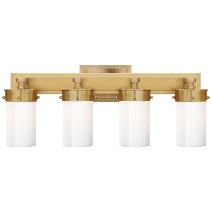 Maria Four-Light Bath Sconce-Visual Comfort-VISUAL-TOB 2316HAB-WG-Wall LightingHand-Rubbed Antique Brass-White Glass-4-France and Son