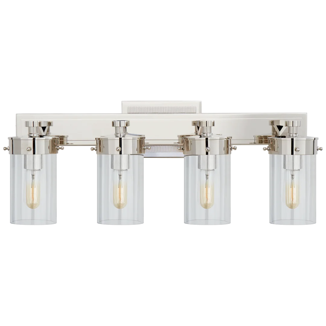 Maria Four-Light Bath Sconce-Visual Comfort-VISUAL-TOB 2316PN-CG-Wall LightingPolished Nickel-Clear Glass-5-France and Son