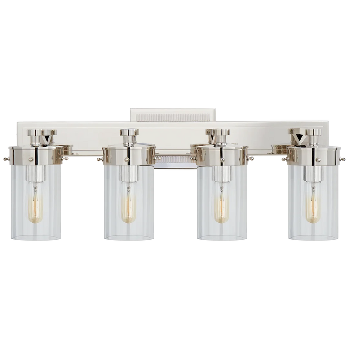 Maria Four-Light Bath Sconce-Visual Comfort-VISUAL-TOB 2316PN-CG-Wall LightingPolished Nickel-Clear Glass-5-France and Son