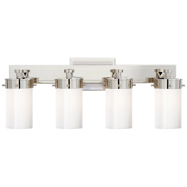 Maria Four-Light Bath Sconce-Visual Comfort-VISUAL-TOB 2316PN-WG-Wall LightingPolished Nickel-White Glass-6-France and Son