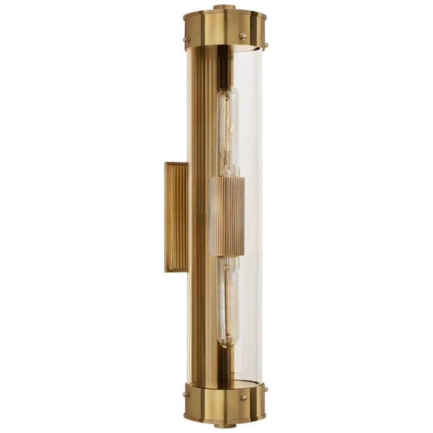 Maria Linear Bath Sconce-Visual Comfort-VISUAL-TOB 2318HAB-CG-Bathroom LightingHand-Rubbed Antique Brass-2-France and Son
