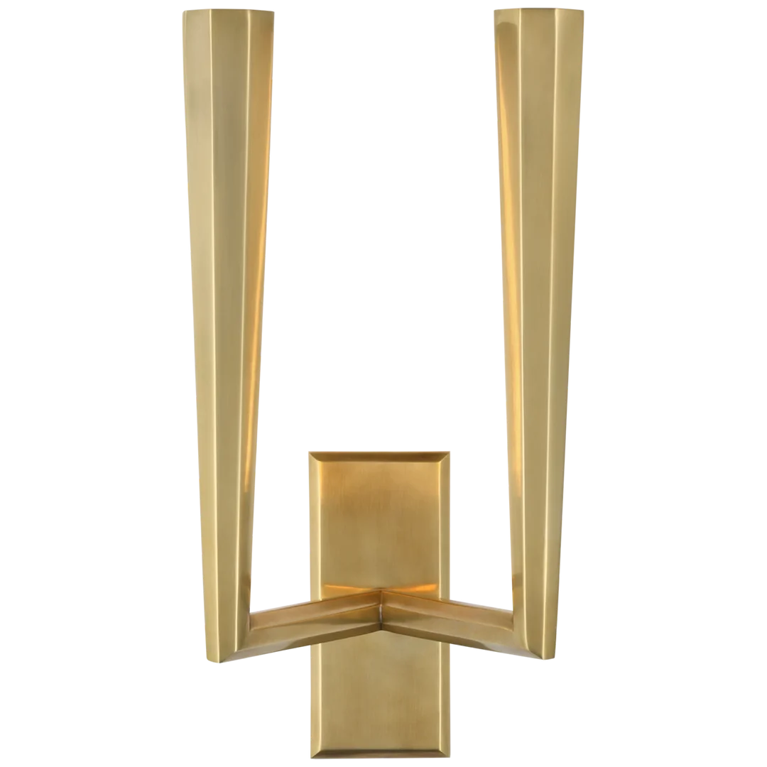 Gallardy Double Sconce-Visual Comfort-VISUAL-TOB 2713HAB-Wall LightingHand-Rubbed Antique Brass-3-France and Son