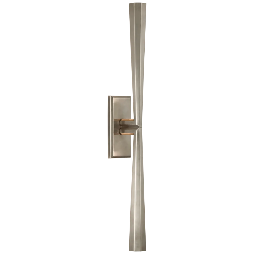 Gallardy Linear Sconce-Visual Comfort-VISUAL-TOB 2716AN-Wall LightingAntique Nickel-1-France and Son