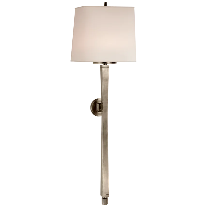 Edbra Baluster Sconce-Visual Comfort-VISUAL-TOB 2741AN-NP-Wall LightingAntique Nickel-Natural Paper Shade-2-France and Son