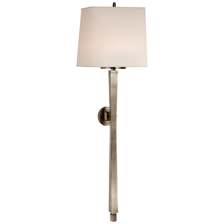 Edbra Baluster Sconce-Visual Comfort-VISUAL-TOB 2741AN-NP-Wall LightingAntique Nickel-Natural Paper Shade-2-France and Son